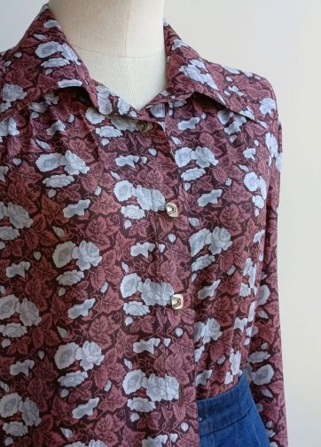Camisa VINTAGE flores azul cielo TALLA 36