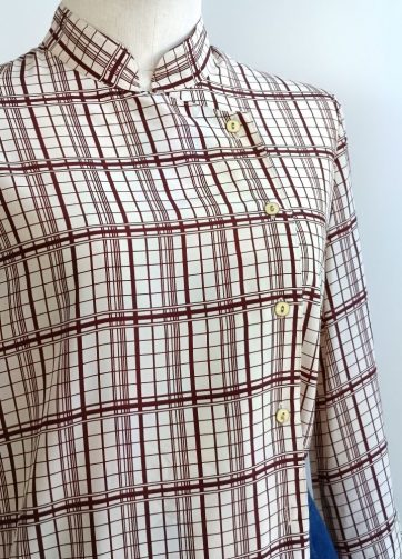 Camisa VINTAGE beige cuadros TALLA 36