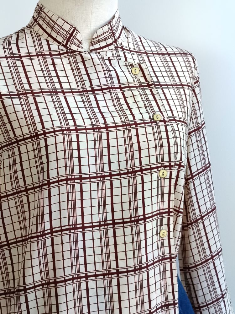 Camisa VINTAGE beige cuadros TALLA 36