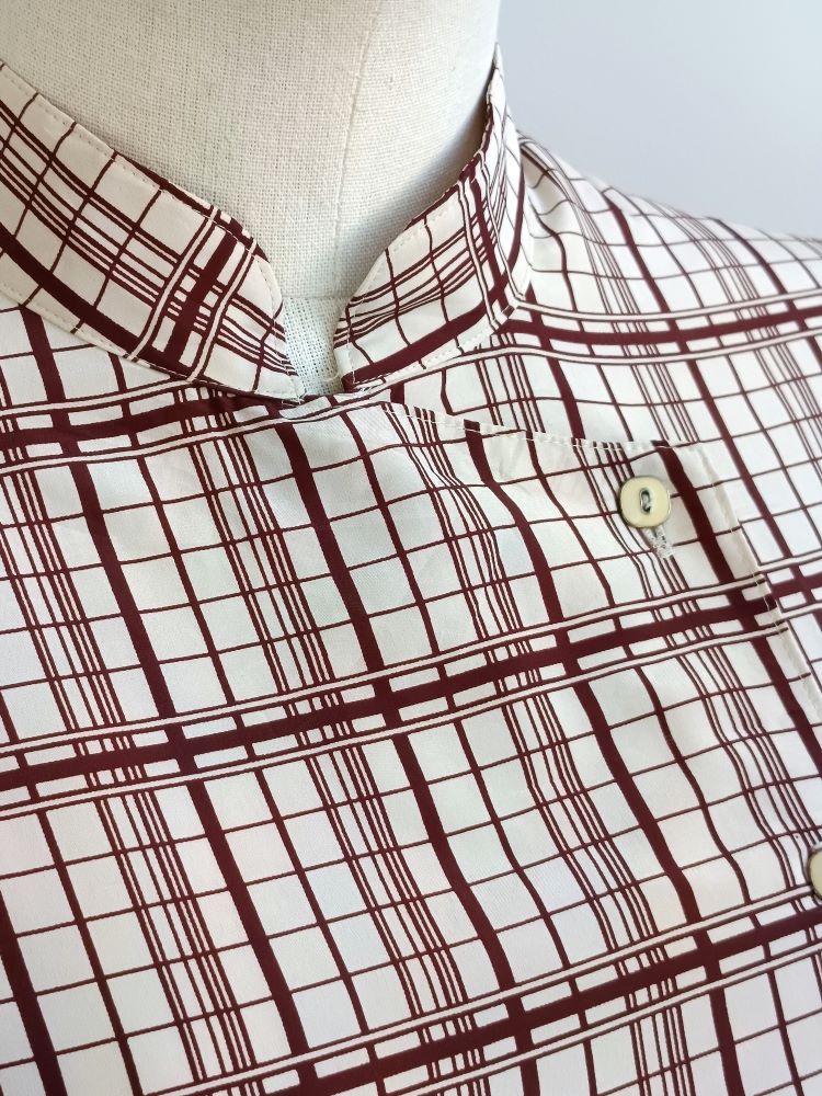 Camisa VINTAGE beige cuadros TALLA 36 - Imagen 3
