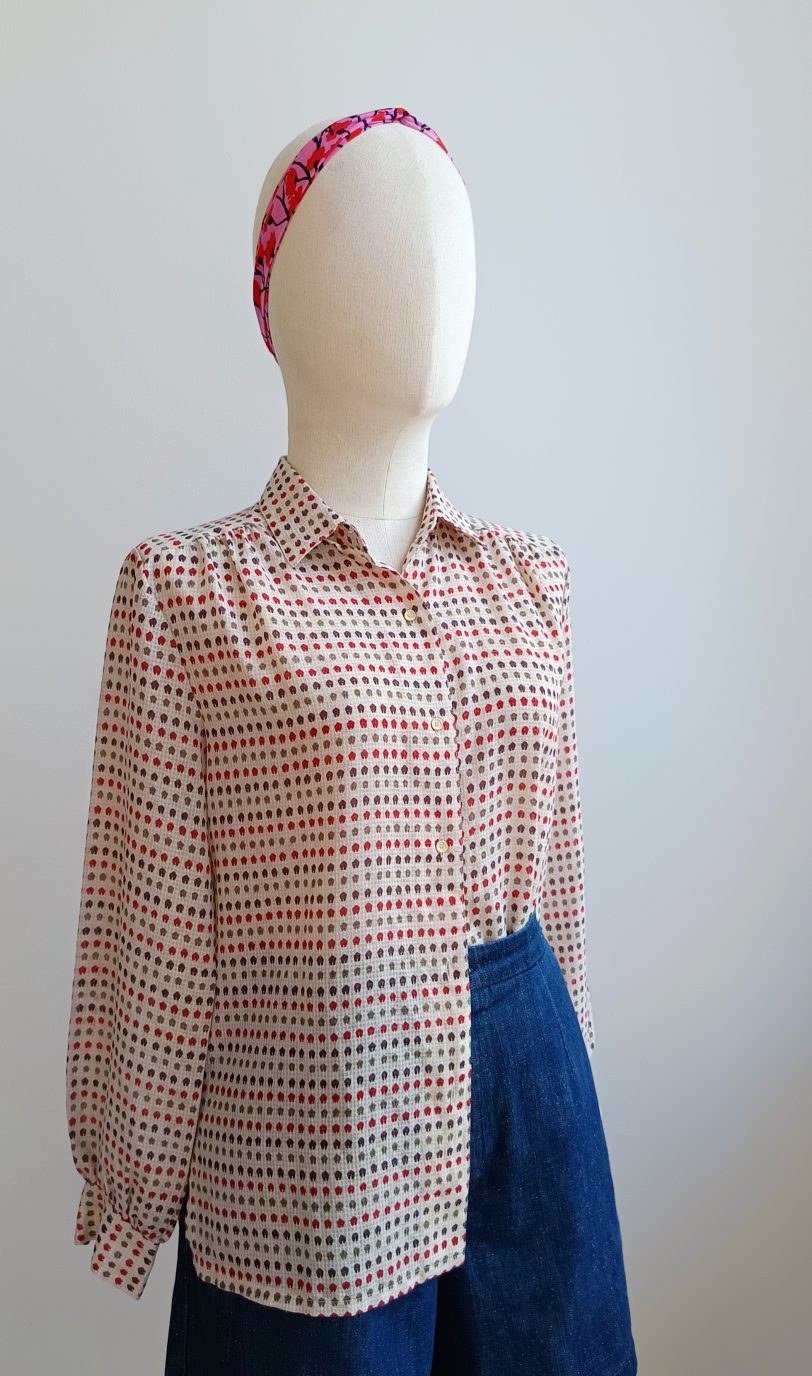 Camisa VINTAGE beige TALLA 36 - Imagen 2