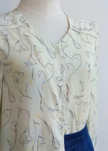 Camisa VINTAGE agua flor acuarela TALLA 34