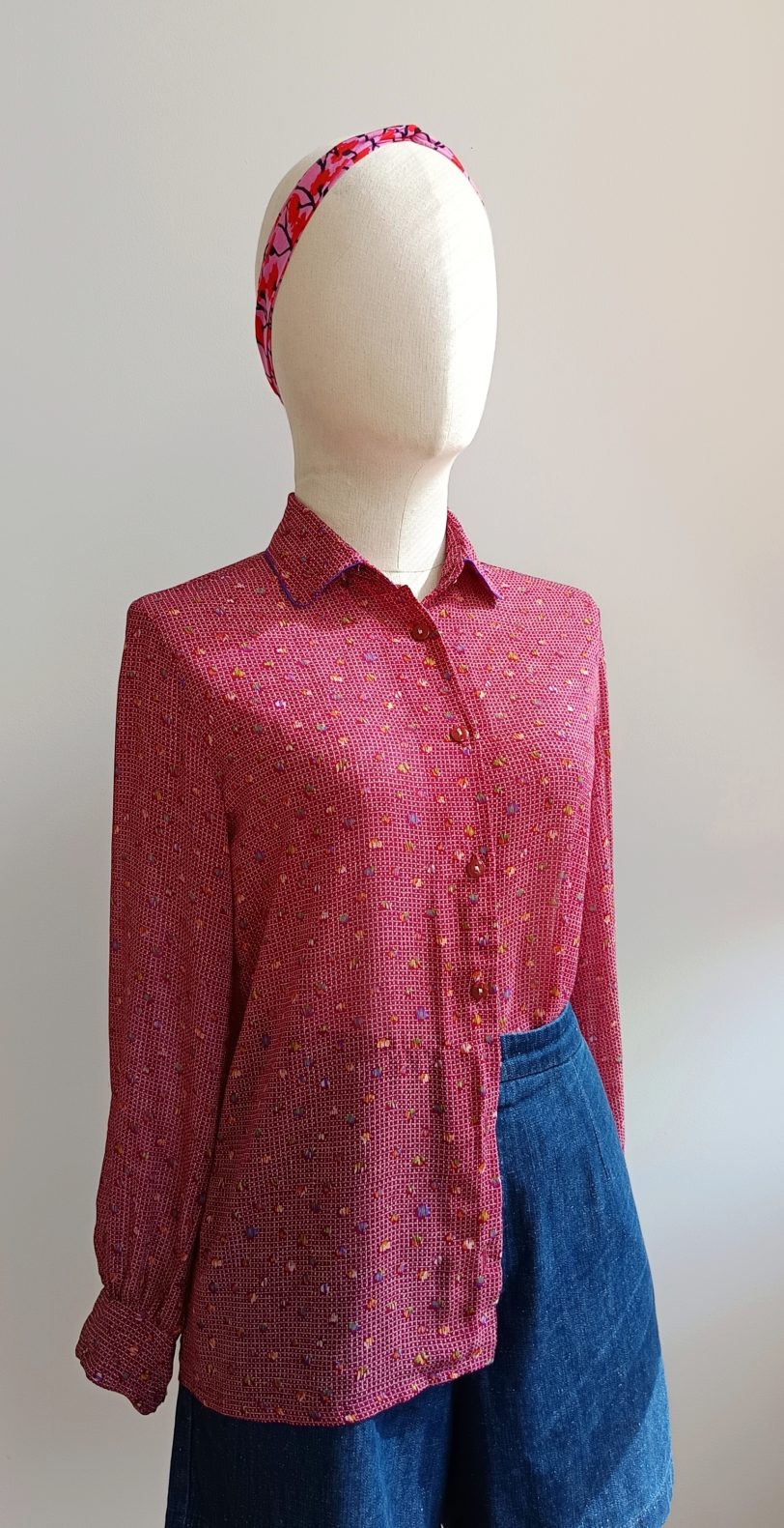 Camisa VINTAGE ribete cuello TALLA 34 - Imagen 2