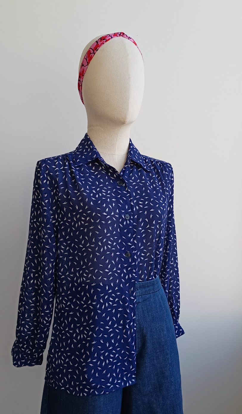 Camisa VINTAGE espigas blancas TALLA 34 - Imagen 2