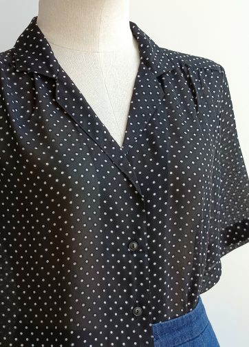 Camisa VINTAGE negra lunares TALLA 34