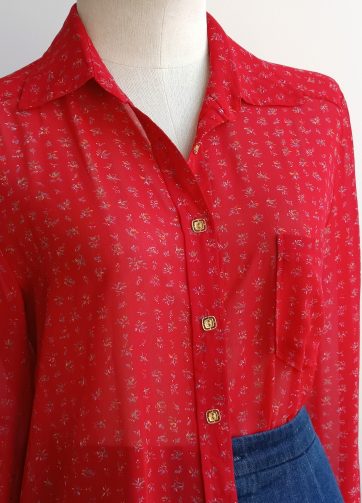 Camisa VINTAGE roja TALLA 34