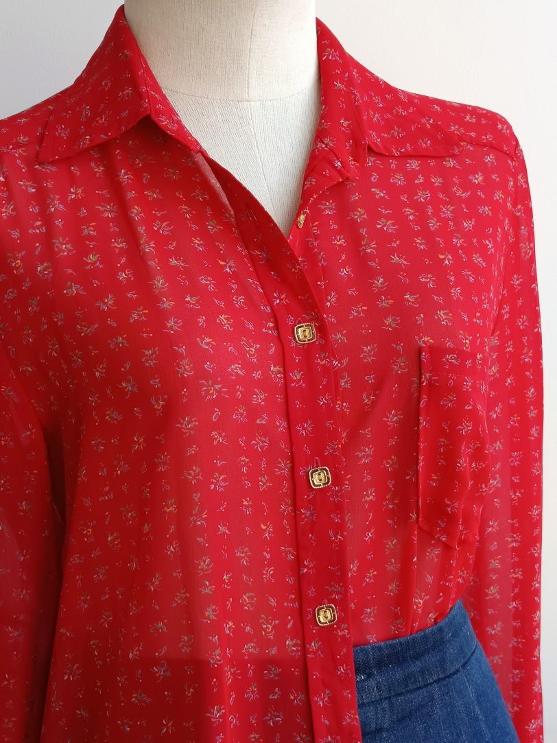 Camisa VINTAGE roja TALLA 34