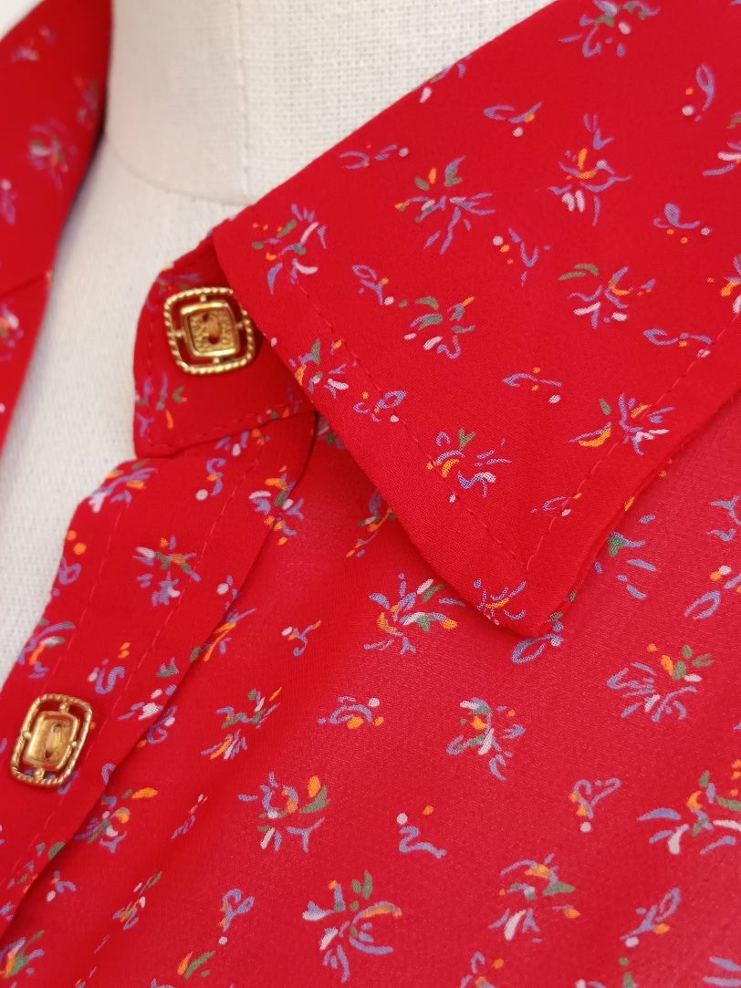 Camisa VINTAGE roja TALLA 34 - Imagen 3