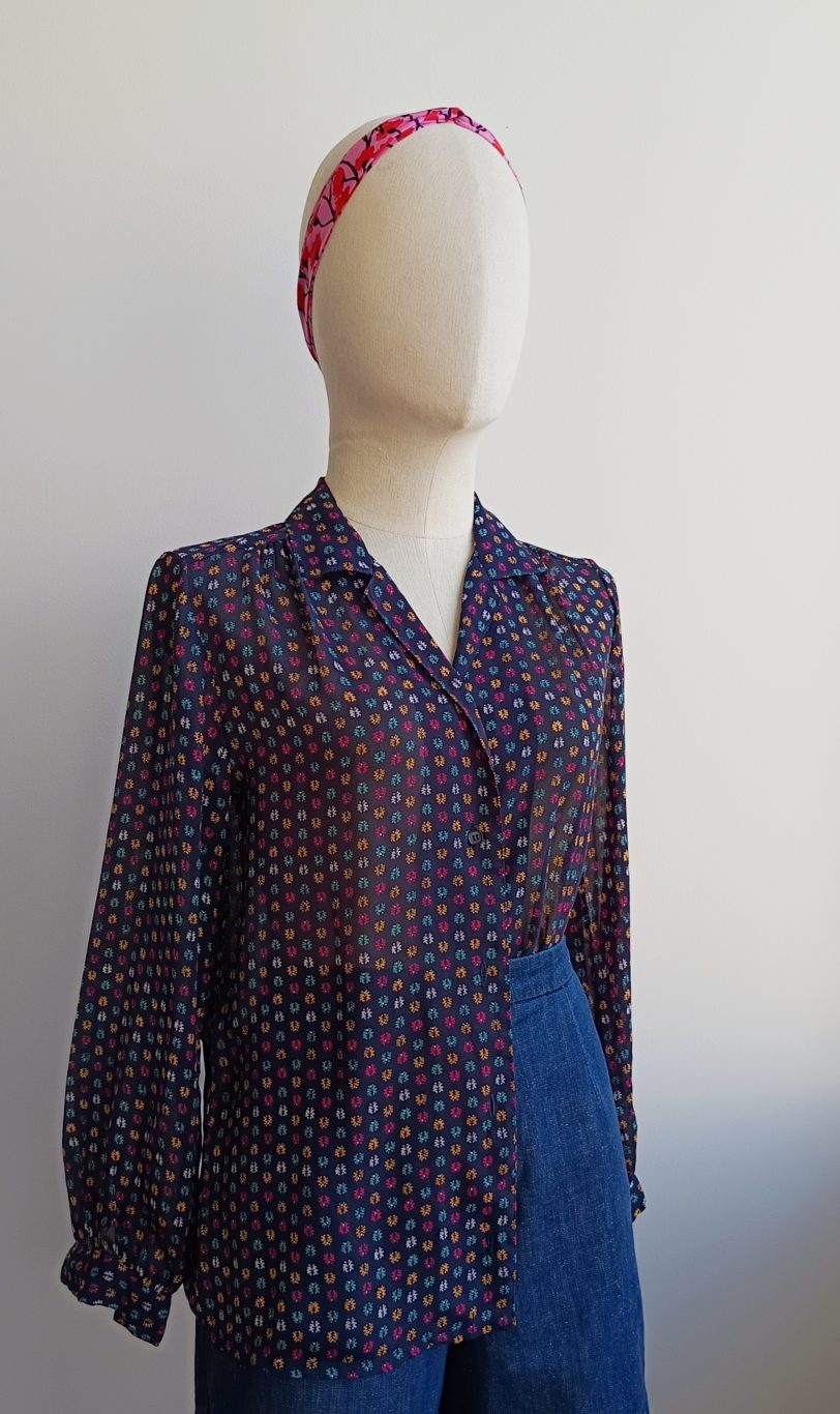 Camisa VINTAGE espigas colores TALLA 36 - Imagen 2