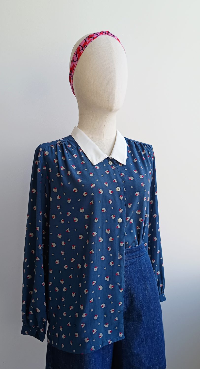 Camisa VINTAGE petróleo TALLA 40-44 - Imagen 2