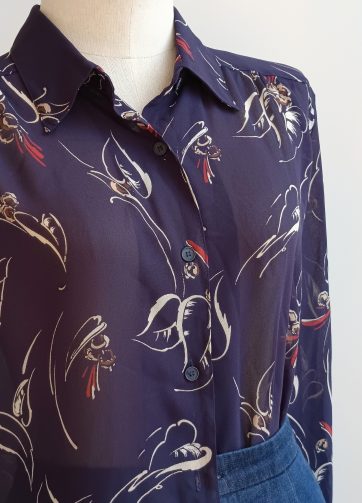 Camisa VINTAGE flor beige TALLA 42-44