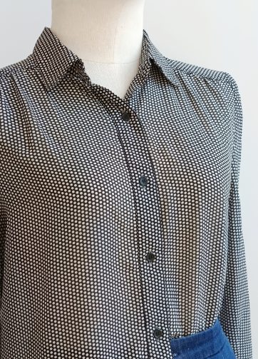 Camisa VINTAGE negra lunares TALLA 36