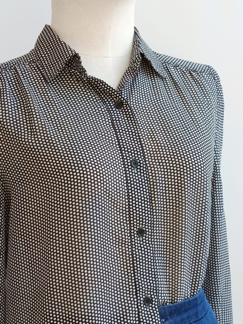 Camisa VINTAGE negra lunares TALLA 36