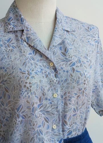 Camisa VINTAGE gris hojas TALLA 36