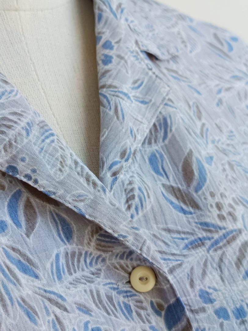 Camisa VINTAGE gris hojas TALLA 36 - Imagen 3