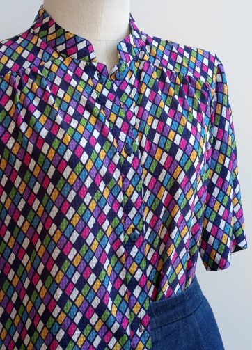 Camisa VINTAGE rombos colores TALLA 42-44