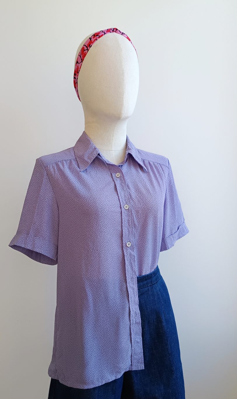 Camisa VINTAGE lila TALLA 38 - Imagen 2