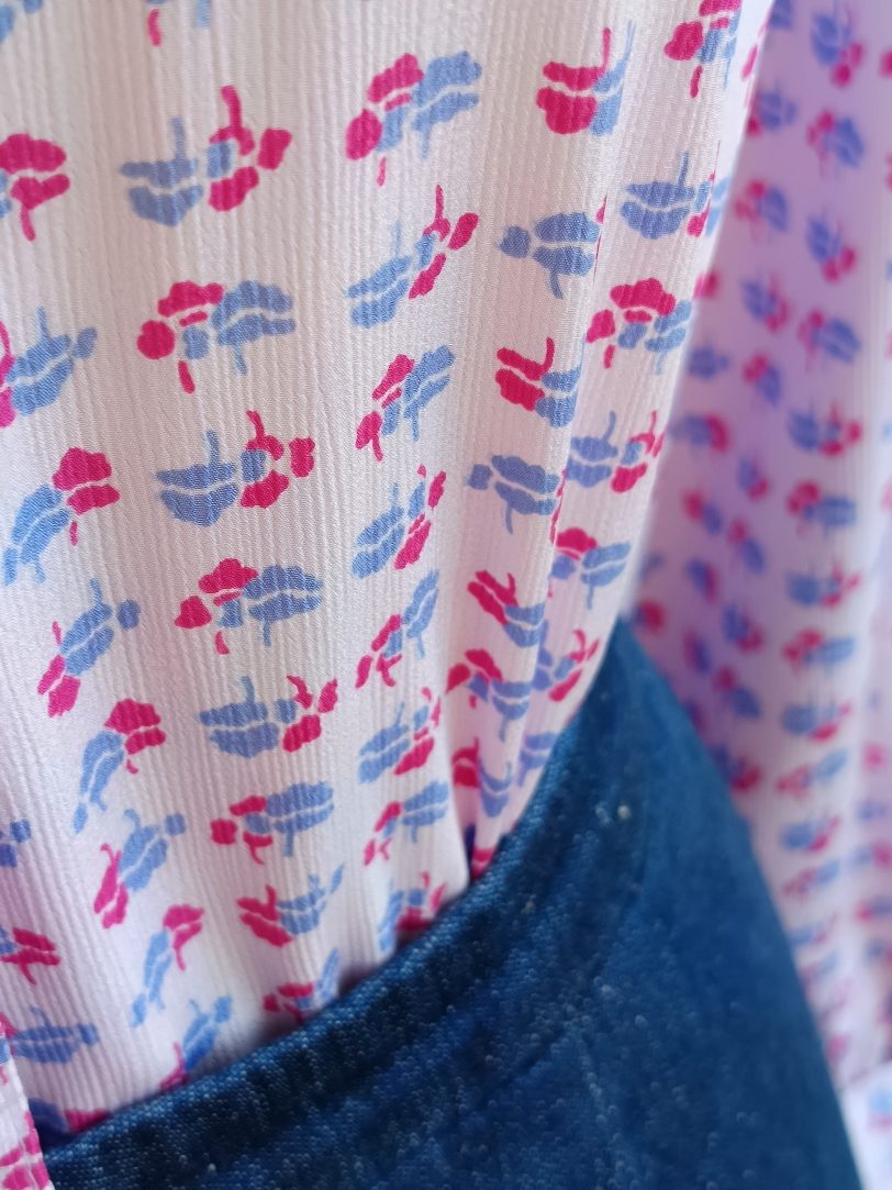 Camisa VINTAGE rosa arbolito TALLA 42-44 - Imagen 2