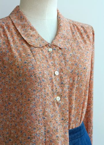 Camisa VINTAGE melocotón flores TALLA 38-42