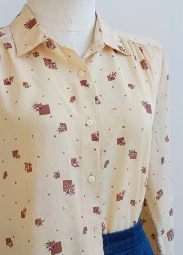 Camisa VINTAGE vainilla ramo TALLA 38-42
