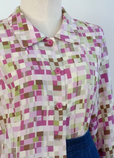 Camisa VINTAGE cuadritos colores TALLA 40-42