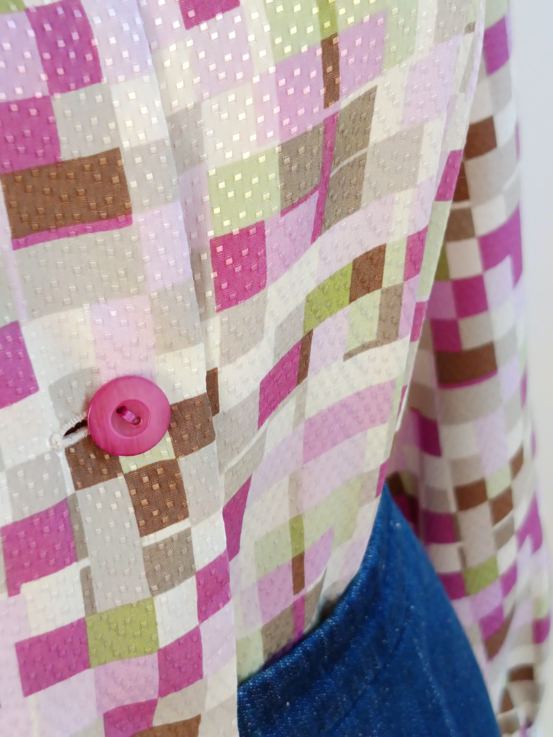 Camisa VINTAGE cuadritos colores TALLA 40-42 - Imagen 3