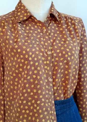 Camisa VINTAGE hojita dorada TALLA 38-40