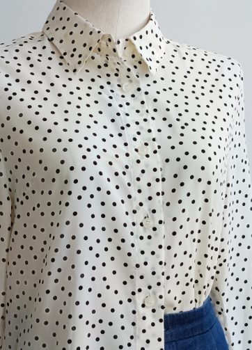 Camisa VINTAGE blanca lunares TALLA 34