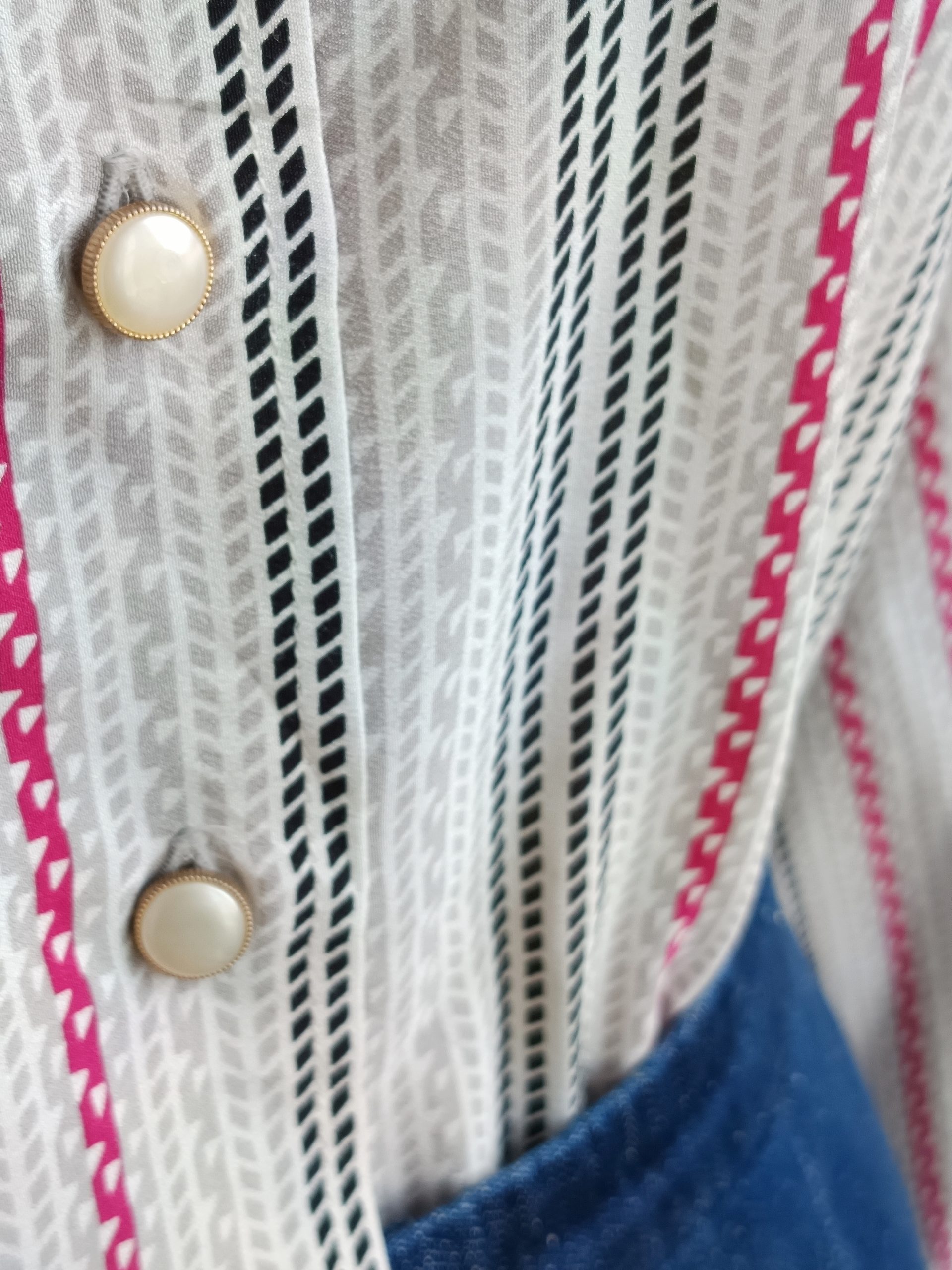 Camisa VINTAGE gris y frambuesa TALLA 34 - Imagen 3