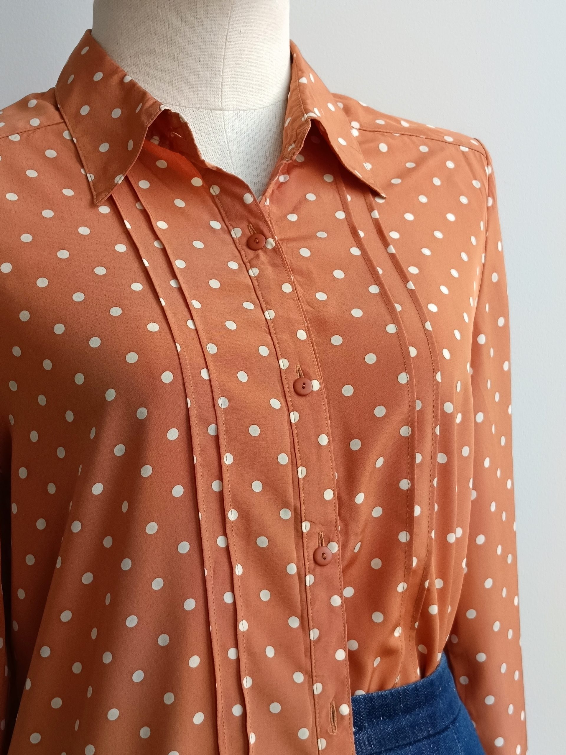 Camisa VINTAGE lunares teja TALLA 34-36