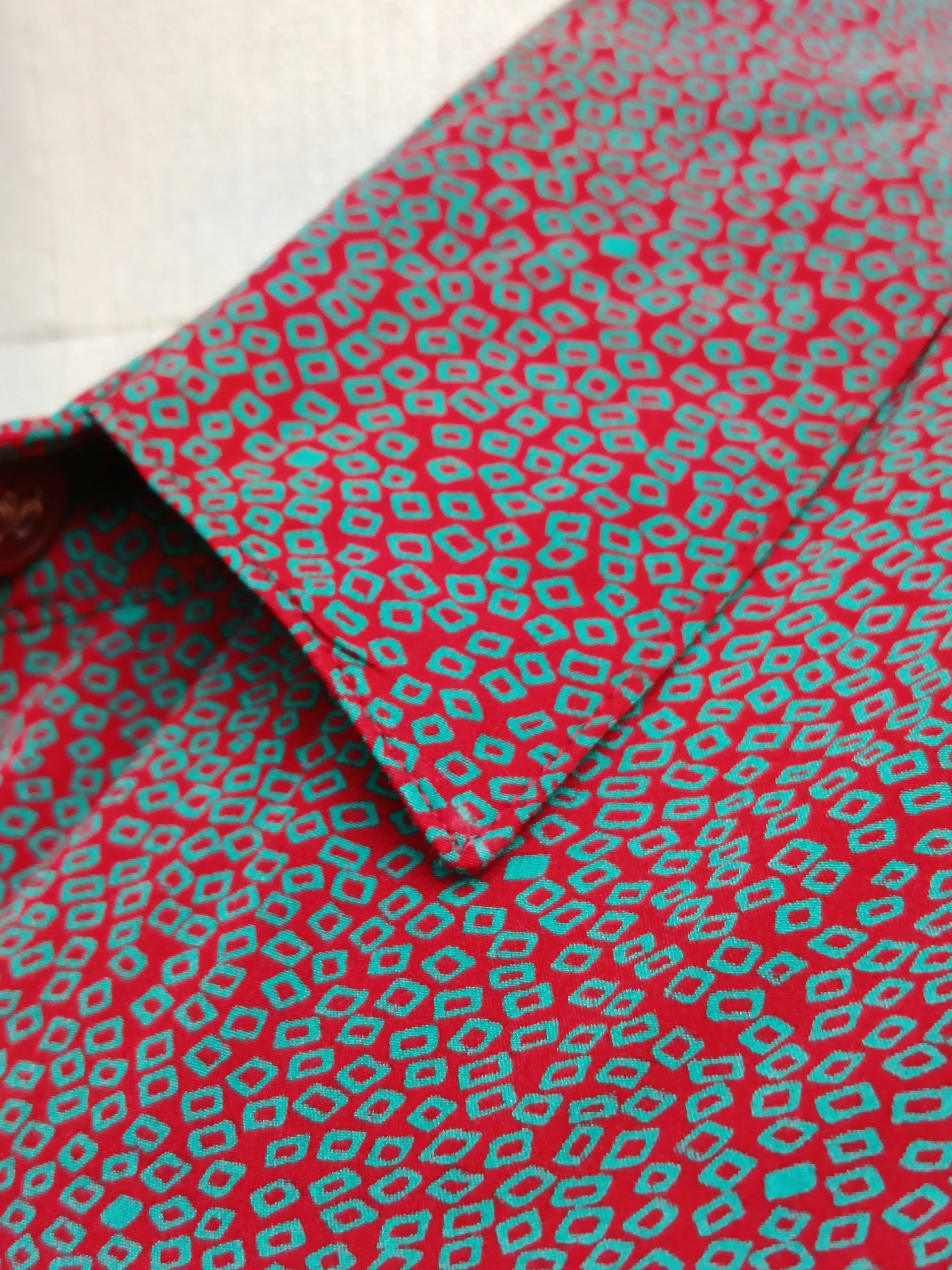 Camisa VINTAGE cubitos turquesas TALLA 36-38 - Imagen 3