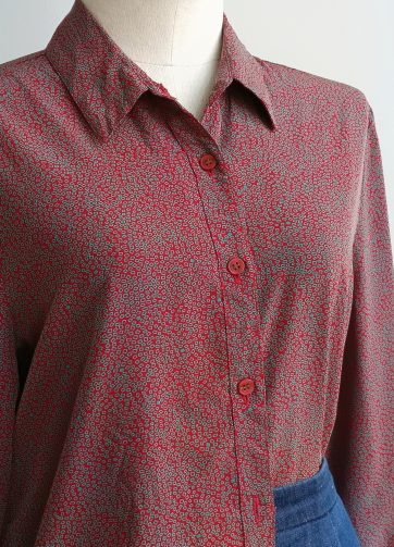 Camisa VINTAGE cubitos turquesas TALLA 36-38
