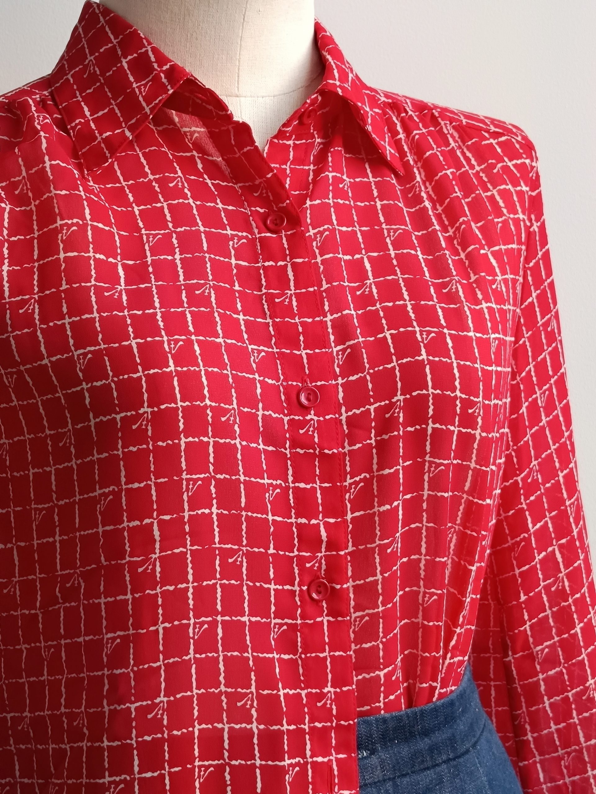 Camisa VINTAGE roja cuadros TALLA 36