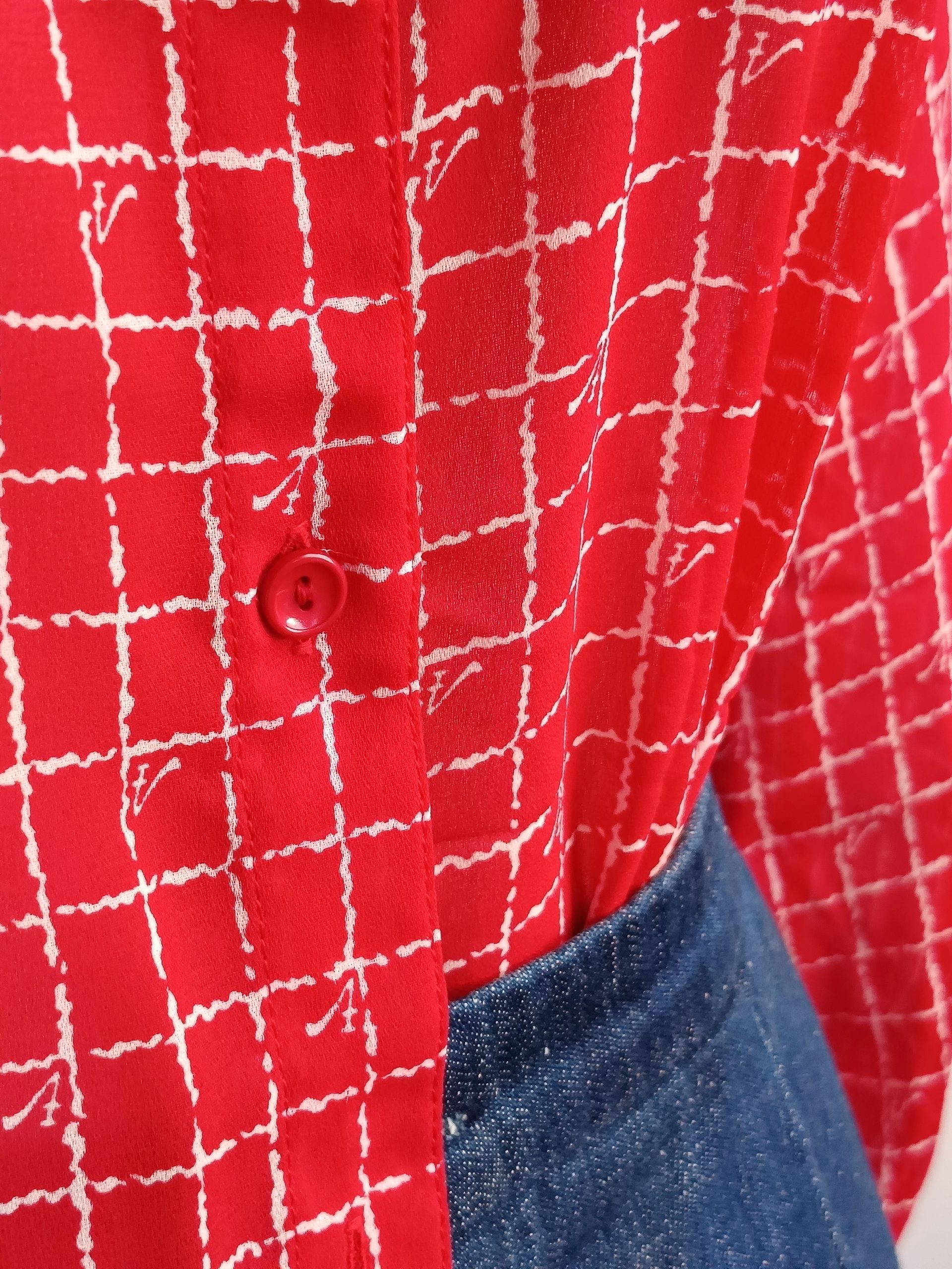 Camisa VINTAGE roja cuadros TALLA 36 - Imagen 3