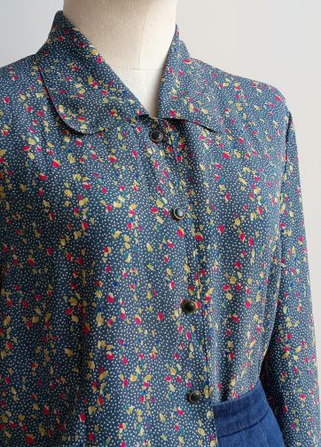 Camisa VINTAGE flores fucsias TALLA 36-38