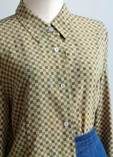 Camisa VINTAGE verde cuadritos TALLA 36-38