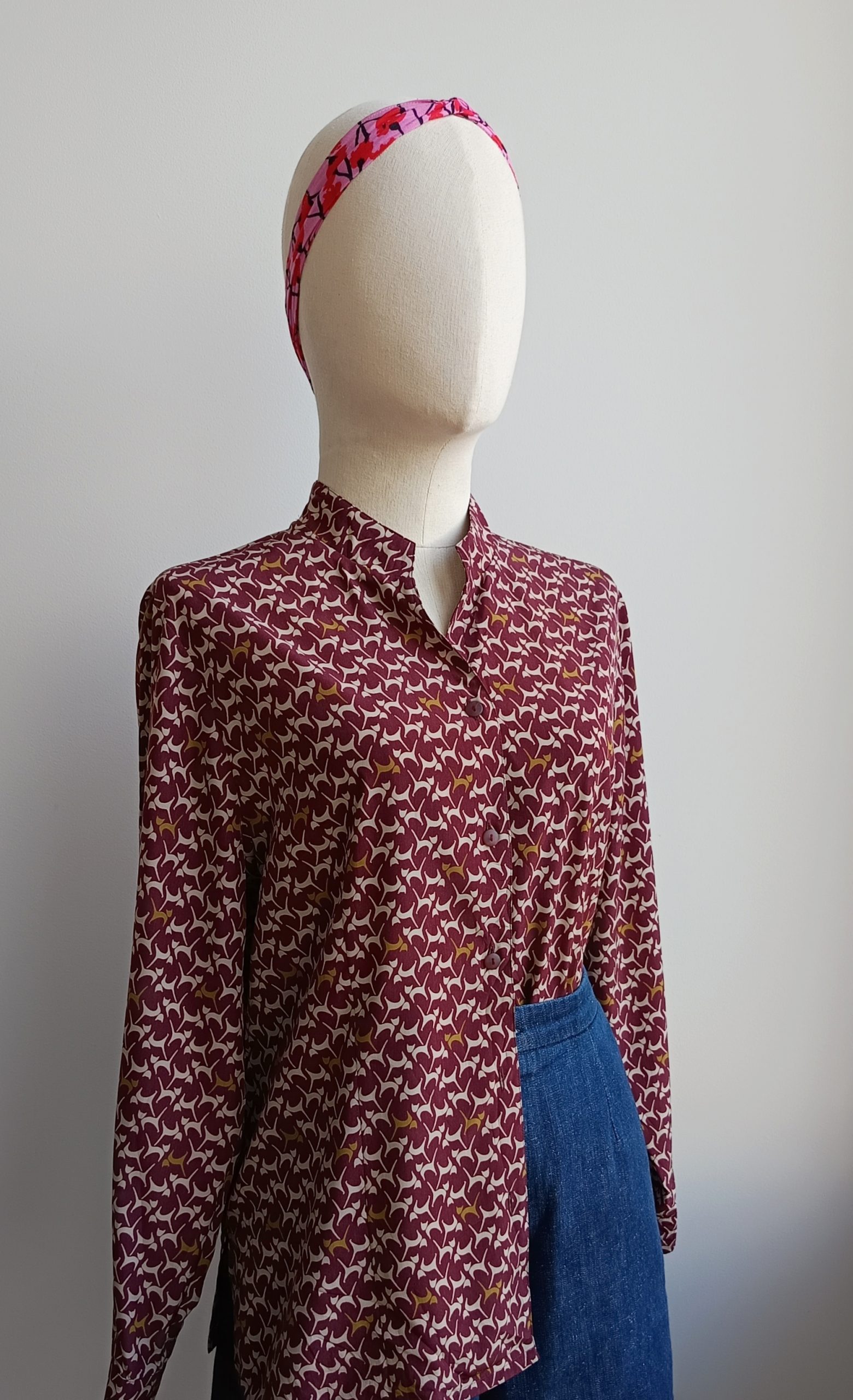 Camisa VINTAGE gatos TALLA 40-42 - Imagen 2