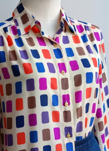 Camisa VINTAGE rectángulos colores TALLA 36-40