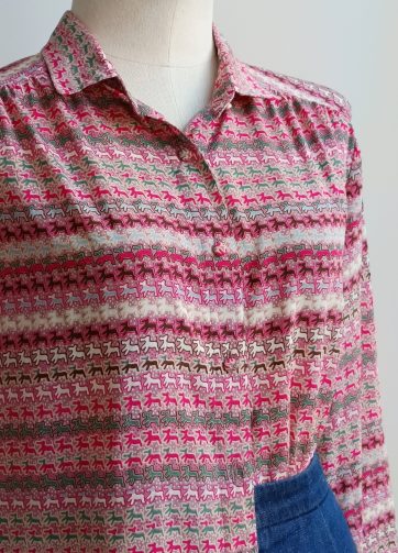 Camisa VINTAGE rosa perritos TALLA 36-40
