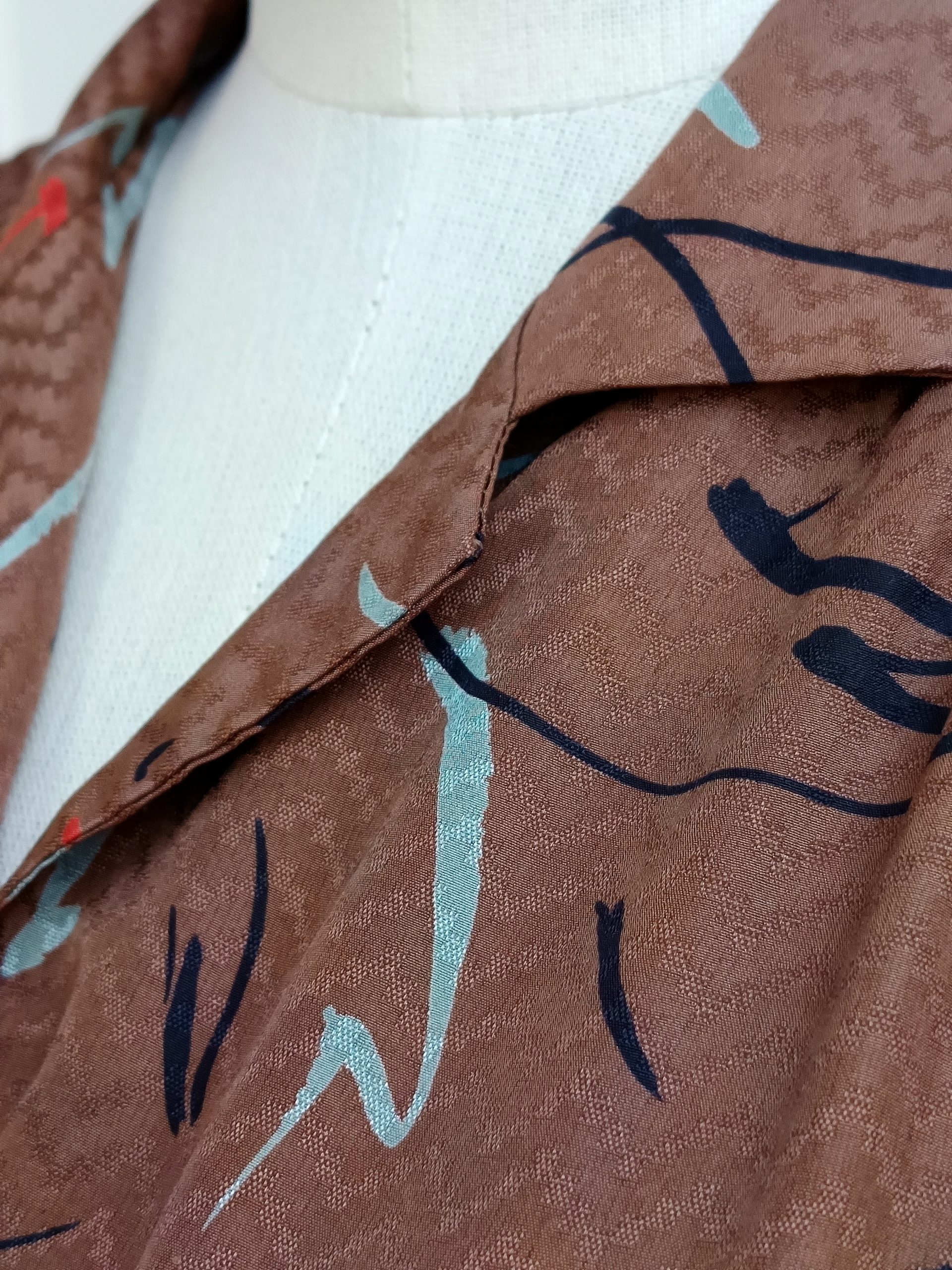 Camisa VINTAGE marron trazas TALLA 36 - Imagen 3