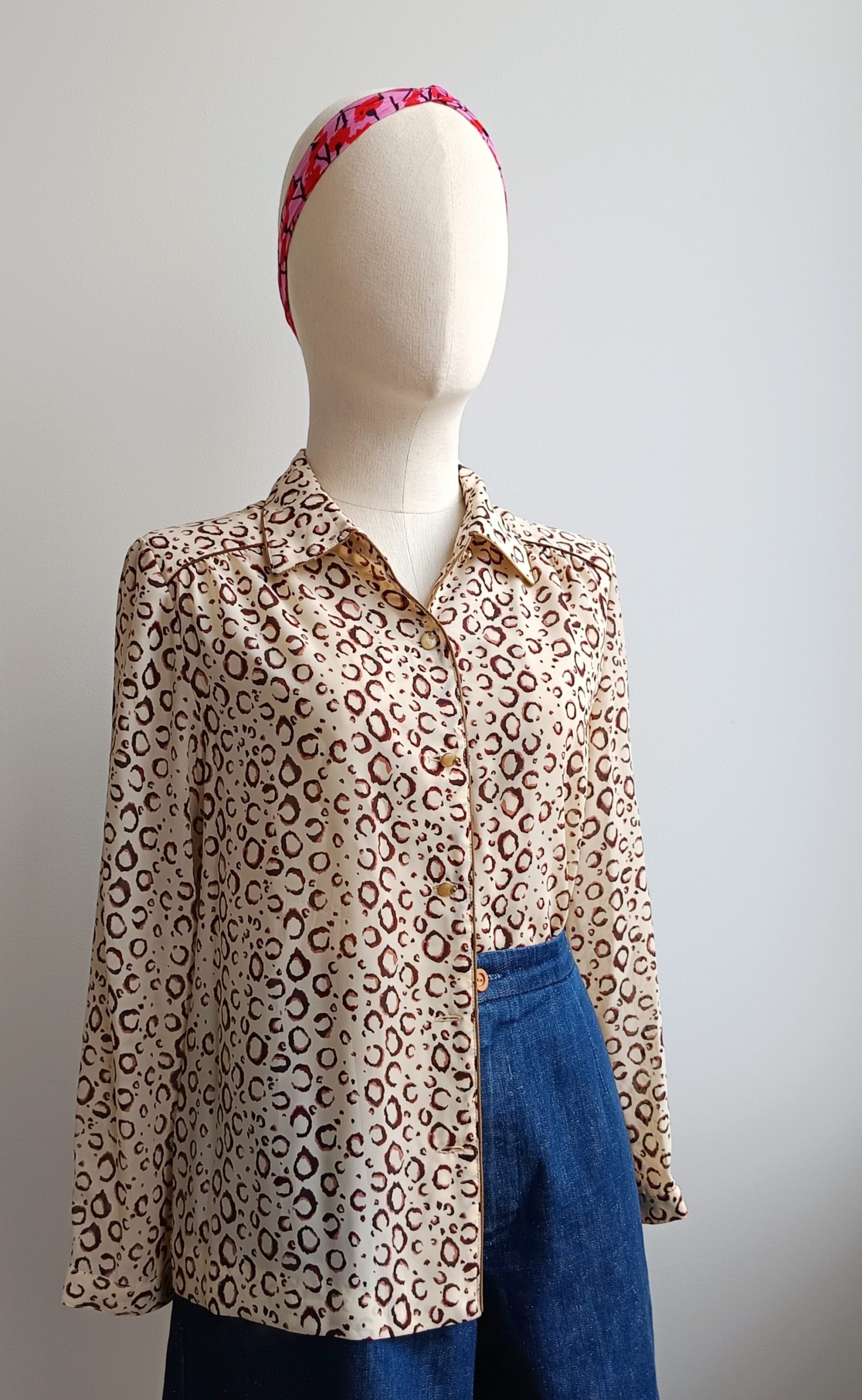 Camisa VINTAGE leopardo TALLA 36 - Imagen 2