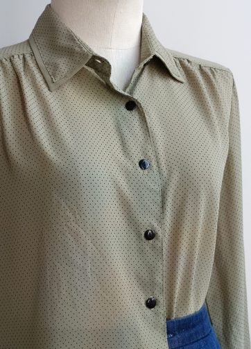 Camisa VINTAGE oliva lunarcitos TALLA 40-42