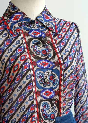 Camisa VINTAGE azul eléctrico TALLA 34