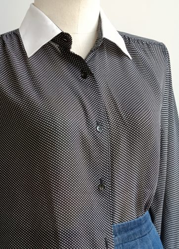 Camisa VINTAGE lunarcitos cuello blanco TALLA 34