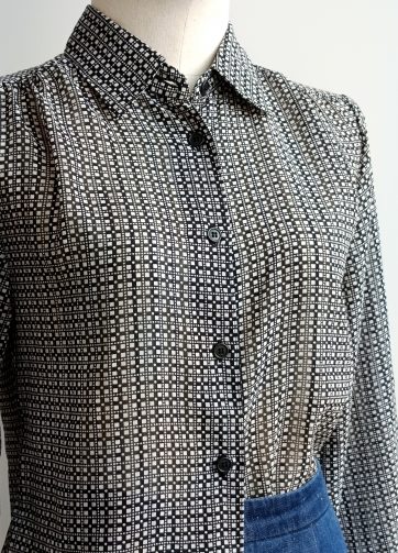 Camisa VINTAGE cuadritos blancos TALLA 34