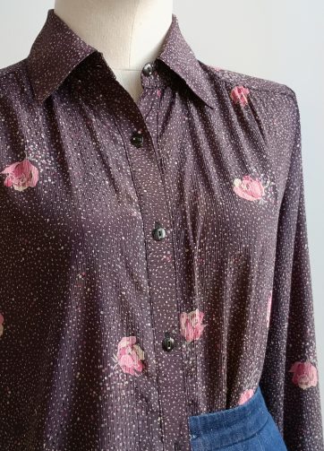 Camisa VINTAGE flor rosa TALLA 36-38