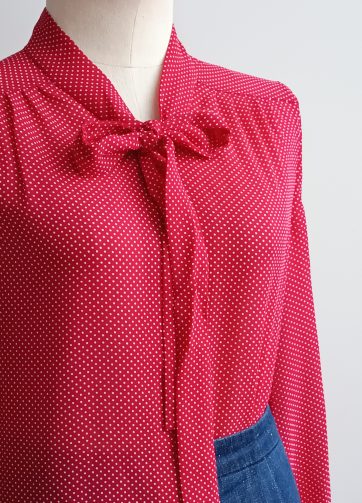 Camisa VINTAGE frambuesa lunares TALLA 34