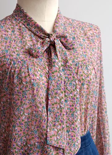 Camisa VINTAGE rosa flores TALLA 38-40