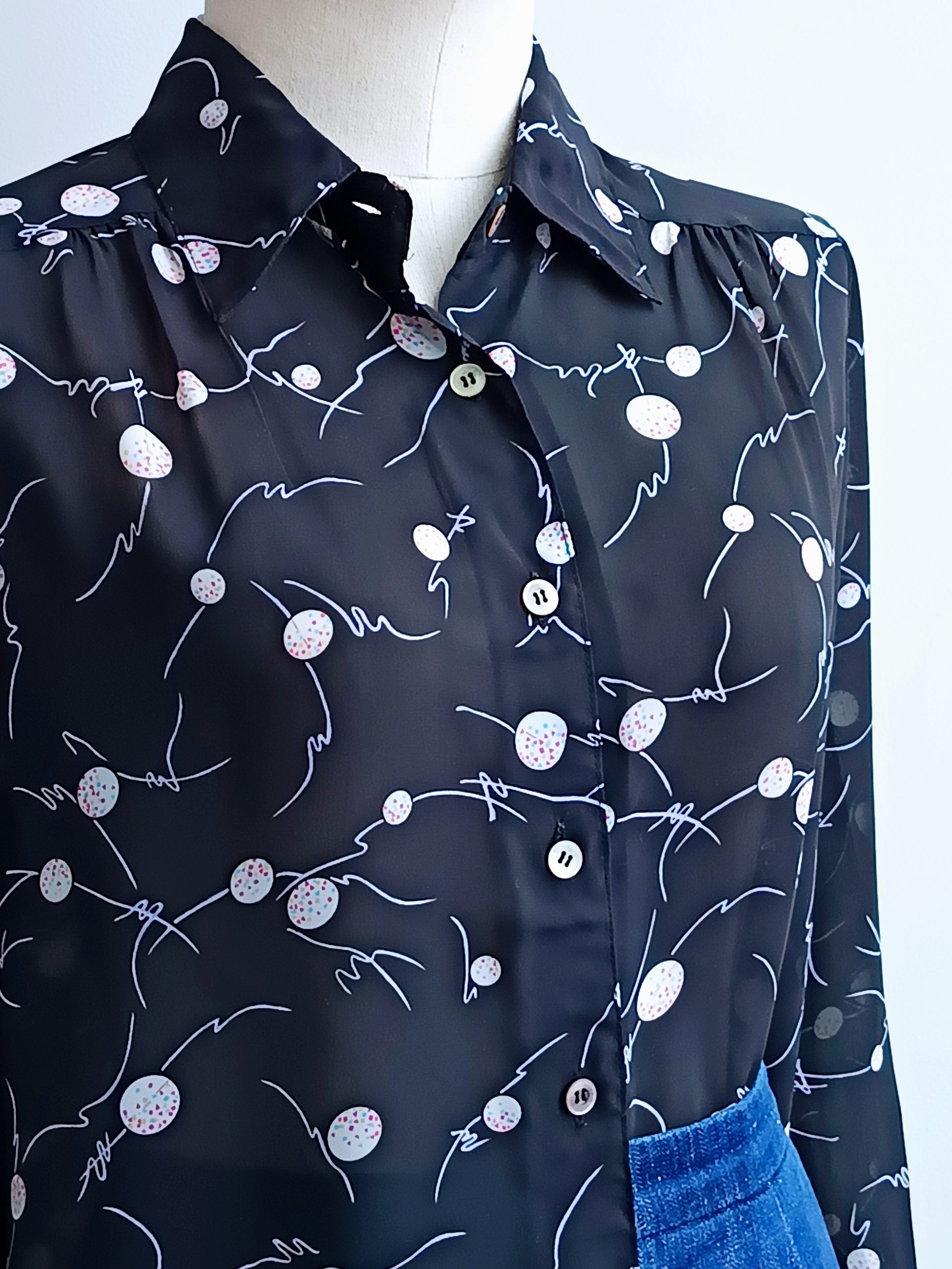 Camisa VINTAGE negra luna llena TALLA 36-40