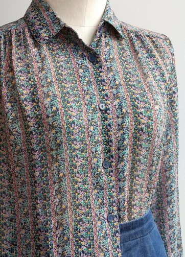 Camisa VINTAGE cenefa florecitas TALLA 38